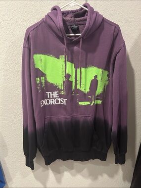 The Exorcist Graphic Hoodie - Purple with Neon Green Print